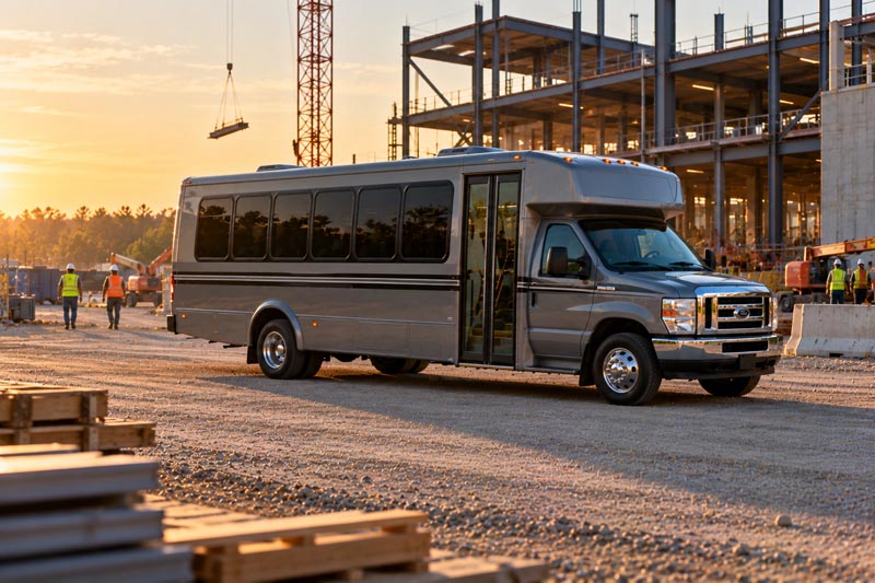 Construction Site Shuttle Bus Rentals in Savannah, GA